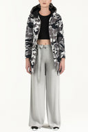 Gray Patterned wide cut Pants viscose Pants 41250