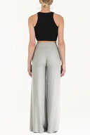 Gray Patterned wide cut Pants viscose Pants 41250
