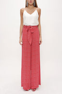 Red Patterned wide cut Pants viscose Pants 41250