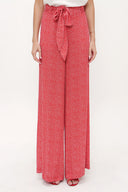 Red Patterned wide cut Pants viscose Pants 41250