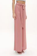 Salmon Patterned wide cut Pants viscose Pants 41250