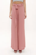 Salmon Patterned wide cut Pants viscose Pants 41250