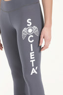 Gray Logo printed leggings  41252