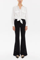 Black High waist flare leg Pants 41259