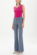 Navy Blue Straight cut cargo Pants 41268