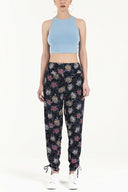 Navy Blue Elastic waist  pants 41295