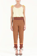 Red Elastic waist  pants 41295