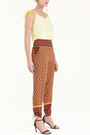 Red Elastic waist  pants 41295