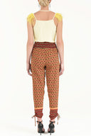 Red Elastic waist  pants 41295