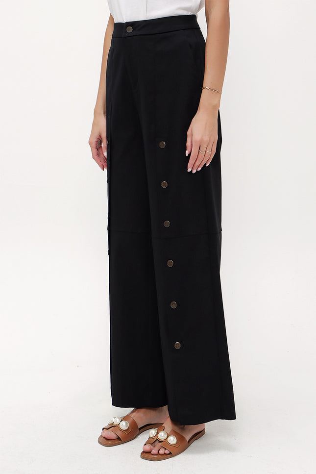 Çıt Çıt Detaylı Bol Paça Pantolon 41298