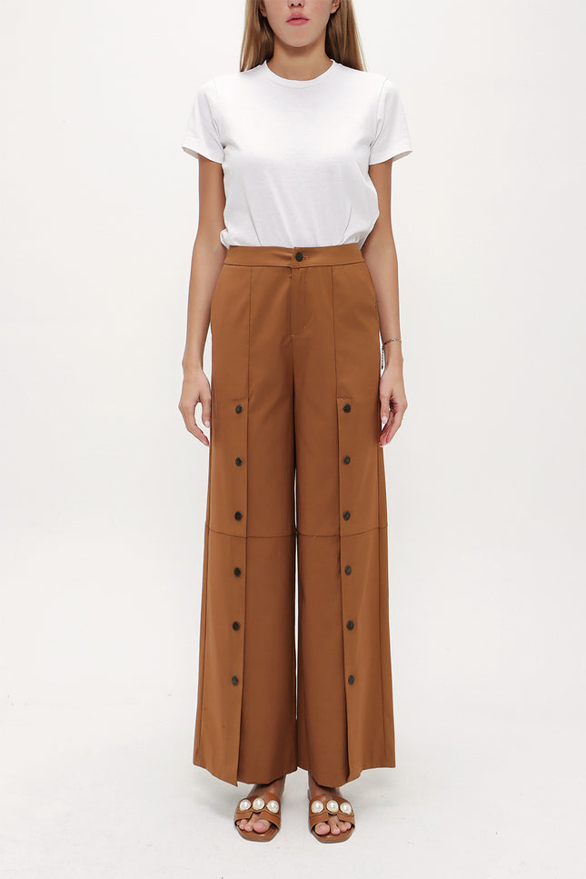 Çıt Çıt Detaylı Bol Paça Pantolon 41298