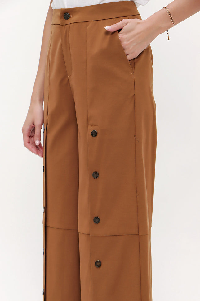 Çıt Çıt Detaylı Bol Paça Pantolon 41298