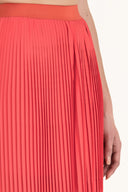 Coral High waist  Pleated  chiffon pants 41299