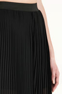 Black High waist  Pleated  chiffon pants 41299
