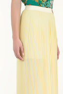 Yellow High waist  Pleated  chiffon pants 41299