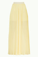 Yellow High waist  Pleated  chiffon pants 41299