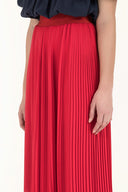 Red High waist  Pleated  chiffon pants 41299