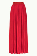 Red High waist  Pleated  chiffon pants 41299