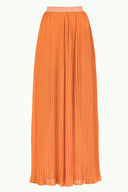 Orange High waist  Pleated  chiffon pants 41299