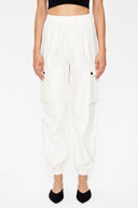 Beige Cargo pocket  linen pants 41301