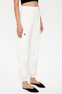 Beige Cargo pocket  linen pants 41301