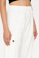 Beige Cargo pocket  linen pants 41301