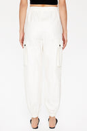 Beige Cargo pocket  linen pants 41301