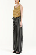 Black High waist  wide cut pants 41302