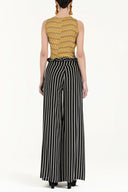 Black High waist  wide cut pants 41302