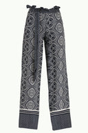 Navy Blue High waist  wide cut pants 41302