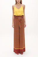 Red High waist  wide cut pants 41302