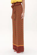 Red High waist  wide cut pants 41302