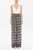 Brown High waist  wide cut pants 41302