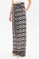 Brown High waist  wide cut pants 41302