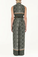 Emerald High waist  wide cut pants 41302