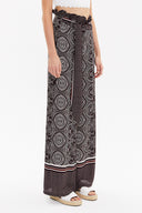 Burgundy High waist  wide cut pants 41302