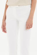 White Low- cut  and straight cut pants 41304