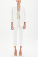 White Low- cut  and straight cut pants 41304