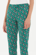 Green Low- cut  and straight cut pants 41304