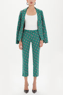 Green Low- cut  and straight cut pants 41304