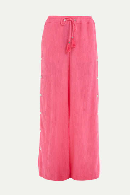 Yanları Düğmeli Bol Kesim Pantolon 41309