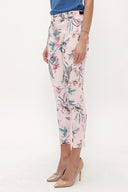 Patterned Elastic waist Slim fit pants 41311