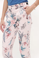 Patterned Elastic waist Slim fit pants 41311