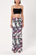 Patterned Wide cut pants with slits 41312