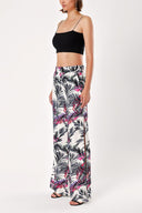 Patterned Wide cut pants with slits 41312