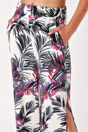 Patterned Wide cut pants with slits 41312