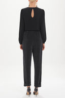 Black Elastic Waist pants 41325