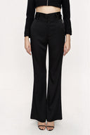Black High waist  flare legs pants 41330