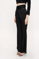 Black High waist  flare legs pants 41330