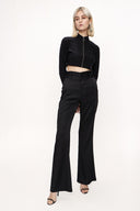 Black High waist  flare legs pants 41330